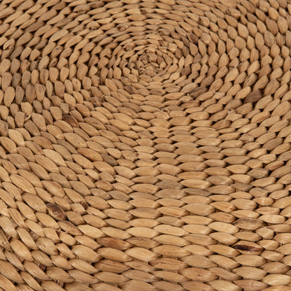 STOOL-POUF ARONI HM7829 MADE OF HYDROHYACINTH IN NATURAL COLOR Φ62x32Hcm.