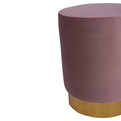 Velvet stool Levy HM8408.02 in rotten apple color with gold base ''35x43cm
