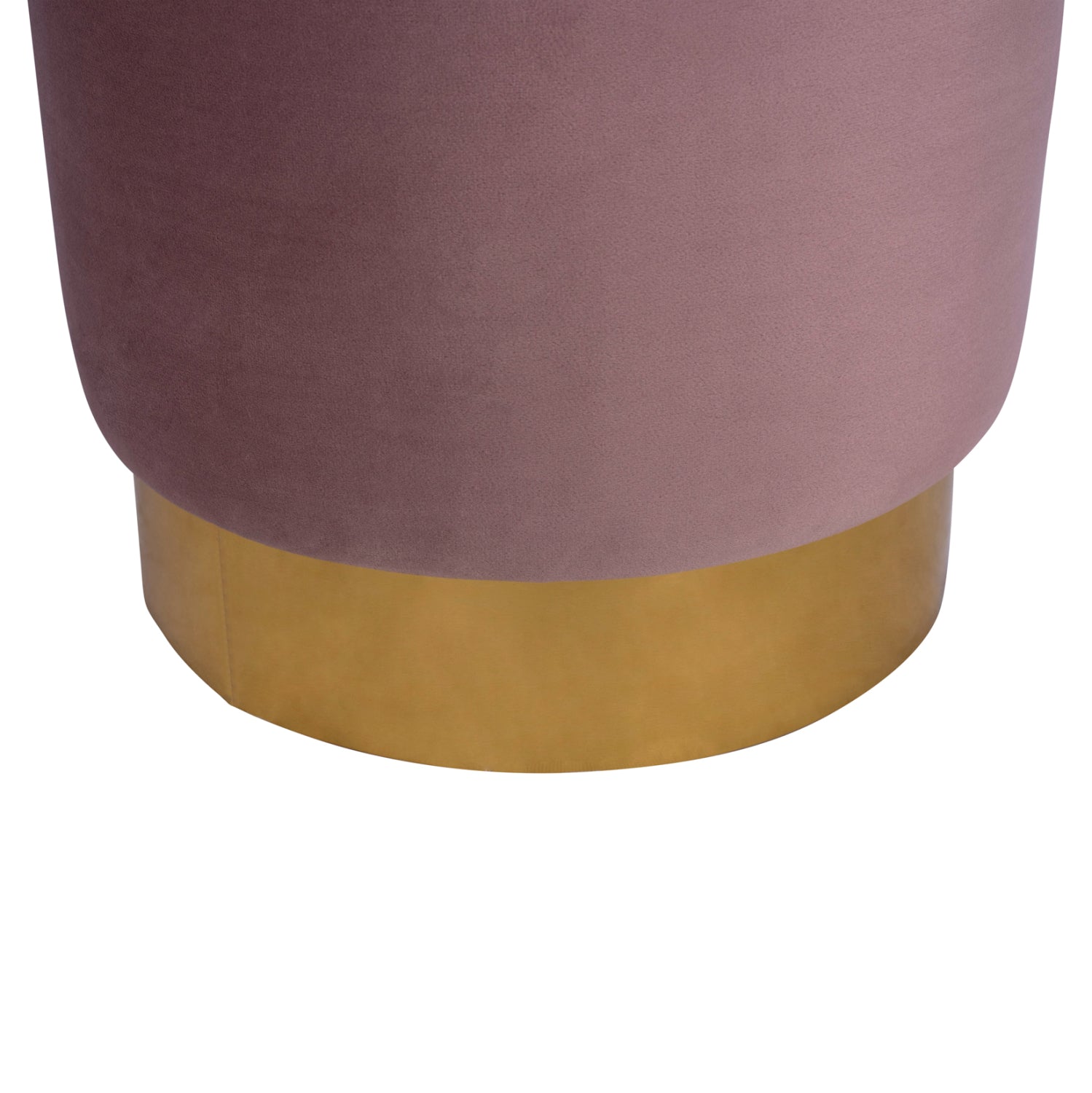 Velvet stool Levy HM8408.02 in rotten apple color with gold base ''35x43cm