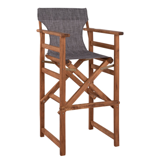 Stool Bar Director's Walnut with pillow pvc grey HM10374.10