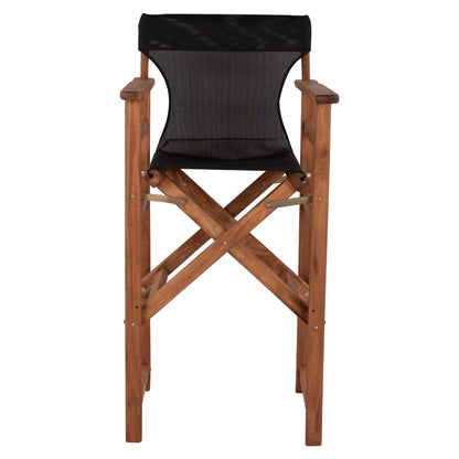 Stool Bar Director's Walnut with pillow pvc black HM10374.05