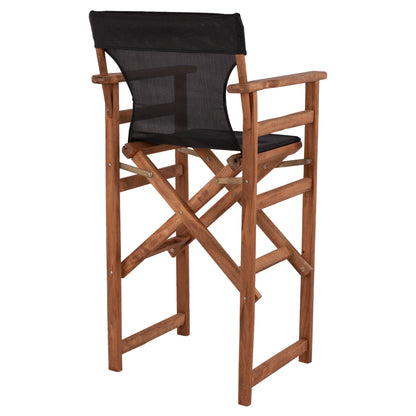 Stool Bar Director's Walnut with pillow pvc black HM10374.05