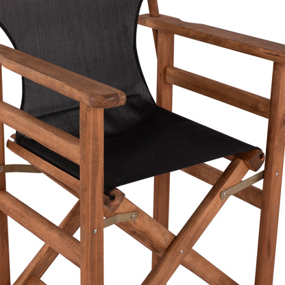 Stool Bar Director's Walnut with pillow pvc black HM10374.05