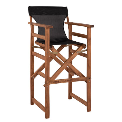 Stool Bar Director's Walnut with pillow pvc black HM10374.05