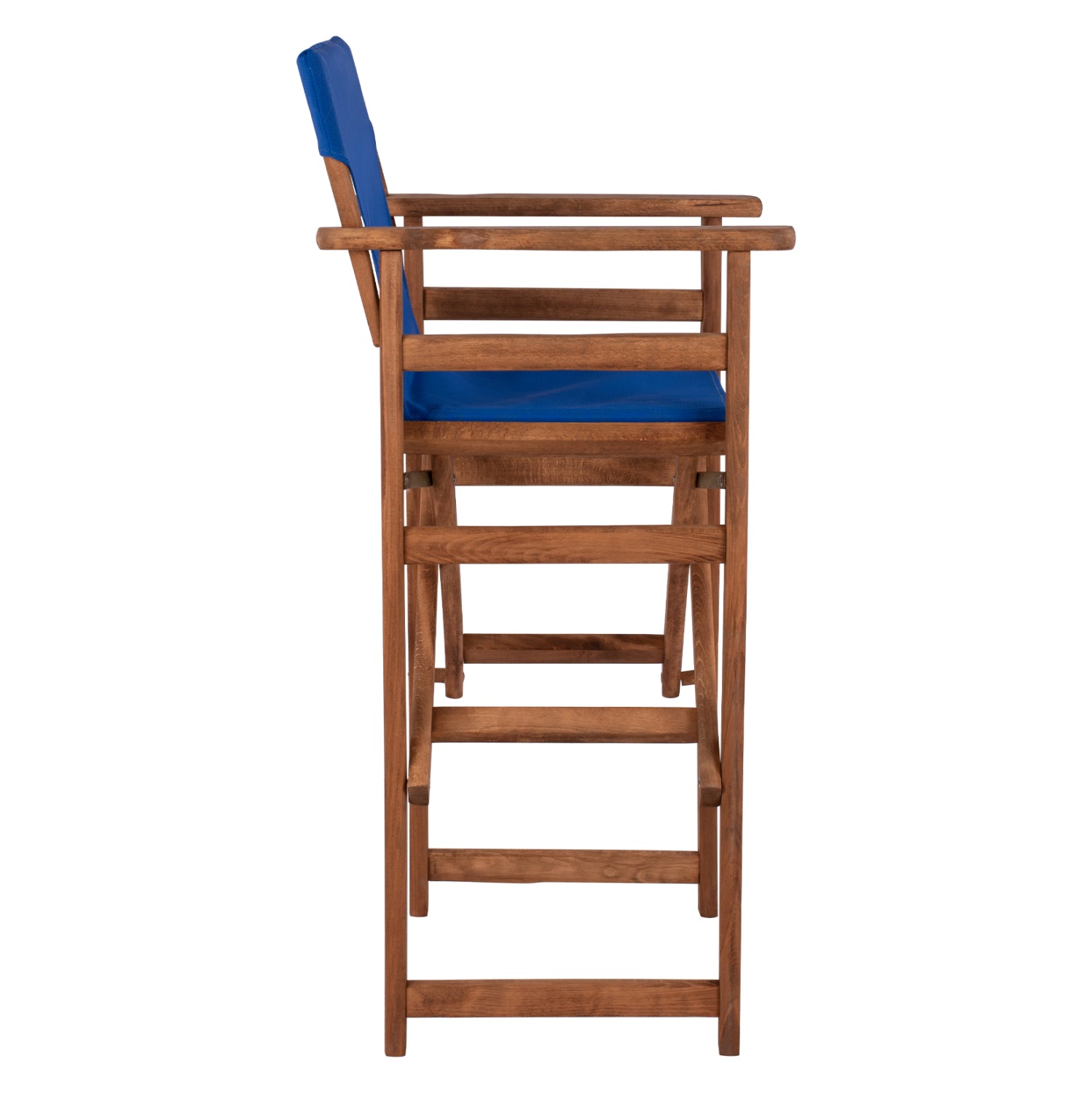Stool Bar Director's Walnut with pillow pvc blue HM10374.01