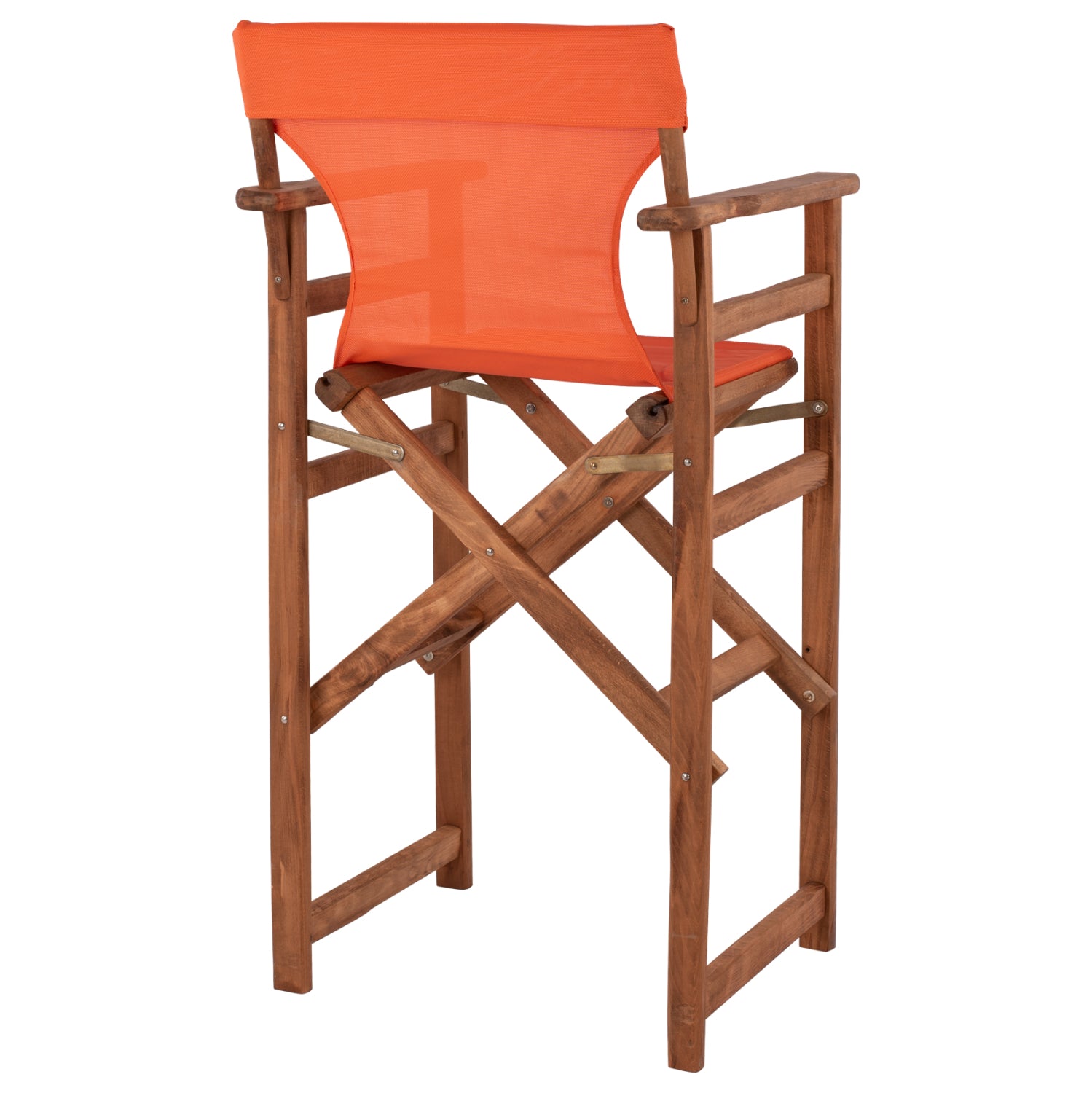Stool Bar Director's Walnut with pillow pvc orange HM10374.02