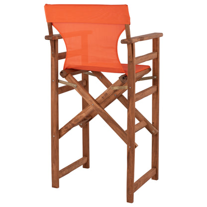 Stool Bar Director's Walnut with pillow pvc orange HM10374.02