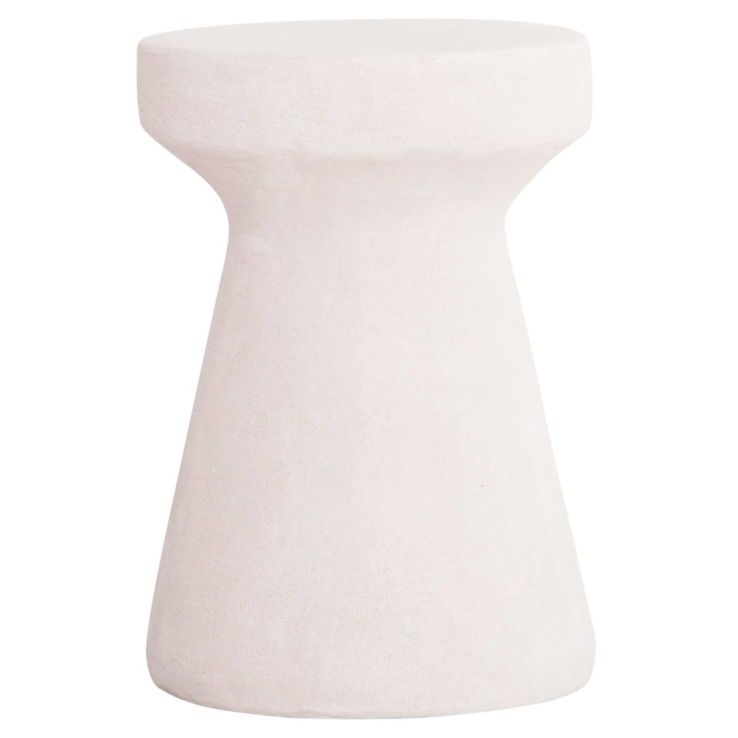 ROUND STOOL SERIES SANTORINI HM18057 POLYRESIN IN OFF-WHITE COLOR Φ32x46Hcm.
