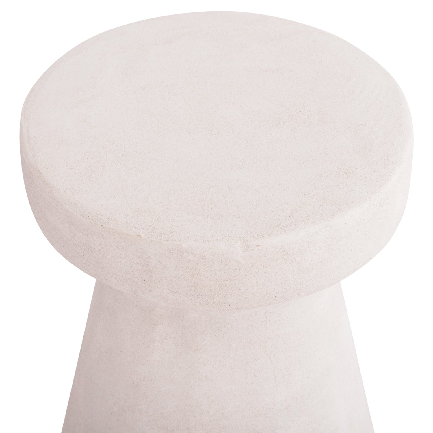 ROUND STOOL SERIES SANTORINI HM18057 POLYRESIN IN OFF-WHITE COLOR Φ32x46Hcm.