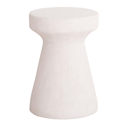ROUND STOOL SERIES SANTORINI HM18057 POLYRESIN IN OFF-WHITE COLOR Φ32x46Hcm.