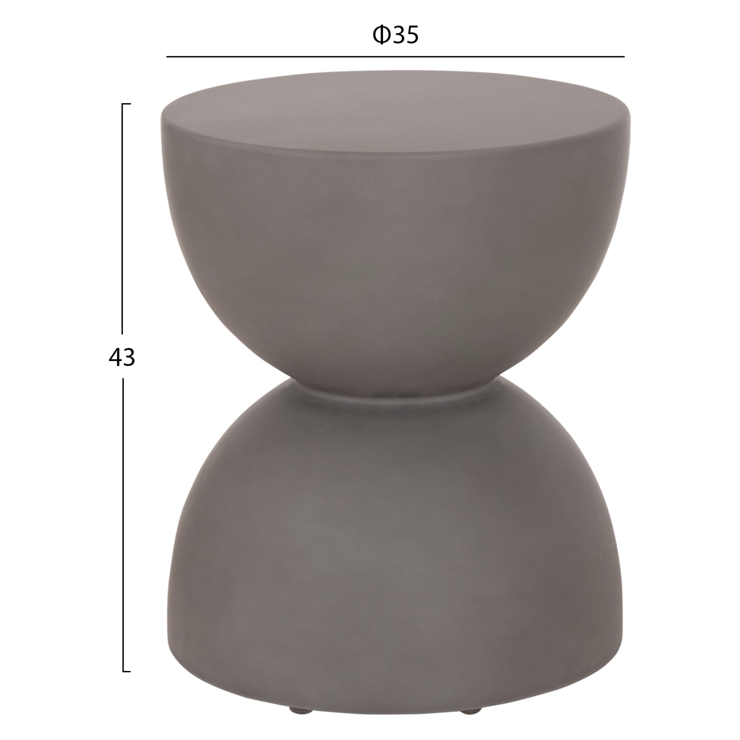 ROUND STOOL ZINI HM6580.01 FIBER CEMENT IN GREY Φ35x43Hcm.