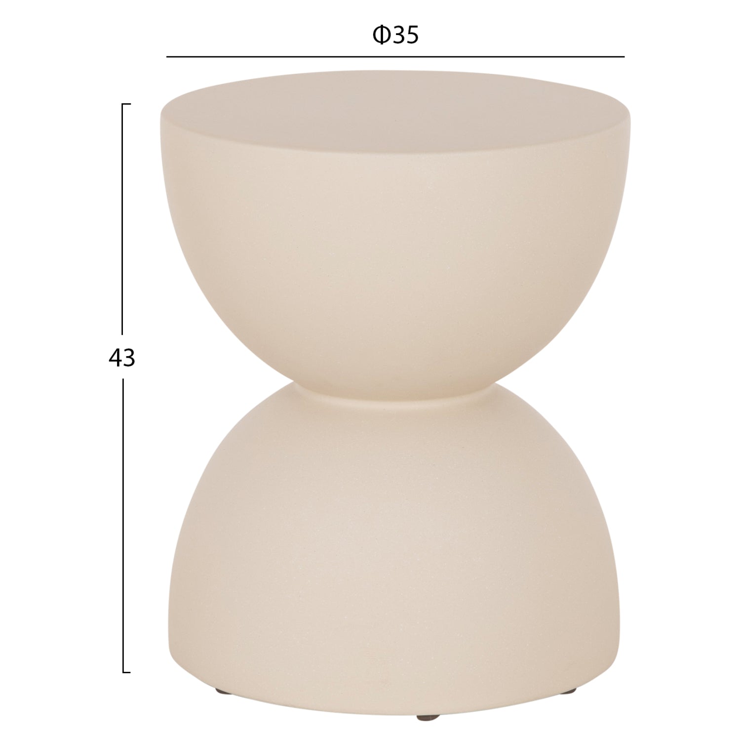 ROUND STOOL ZINI HM6580.02 FIBER CEMENT IN BEIGE Φ35x43Hcm.