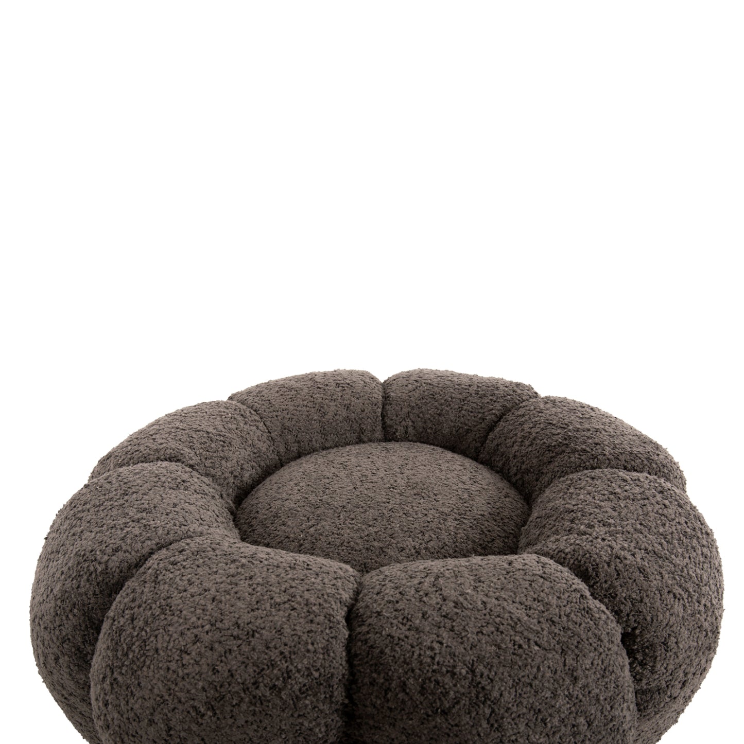 STOOL ROUND GRYMM HM9602.01 GREY BOUCLE-BLACK METAL BASE Φ60x31Hcm.