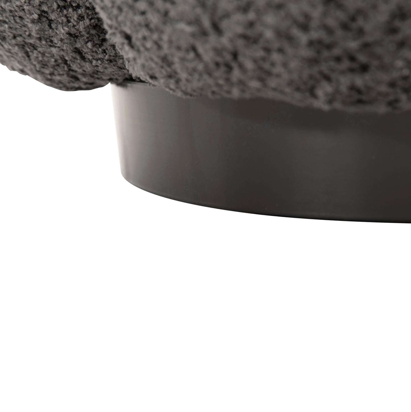 STOOL ROUND GRYMM HM9602.01 GREY BOUCLE-BLACK METAL BASE Φ60x31Hcm.
