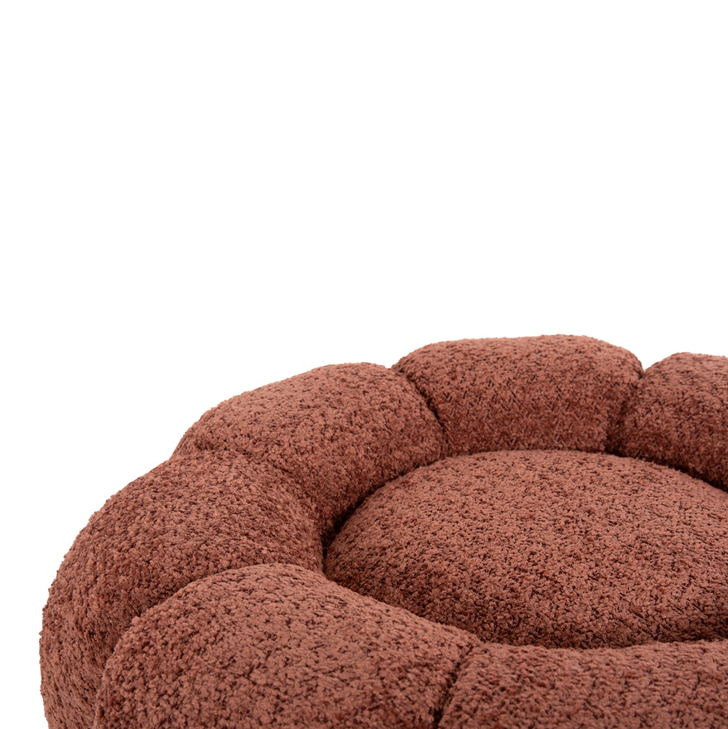 STOOL ROUND GRYMM HM9602.02 PINK BOUCLE-BLACK METAL BASE Φ60x31Hcm.