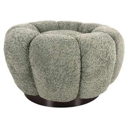 STOOL ROUND GRYMM HM9602.05 PISTACHIO GREEN BOUCLE-BLACK METAL BASE Φ60x31Hcm.