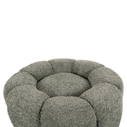 STOOL ROUND GRYMM HM9602.05 PISTACHIO GREEN BOUCLE-BLACK METAL BASE Φ60x31Hcm.