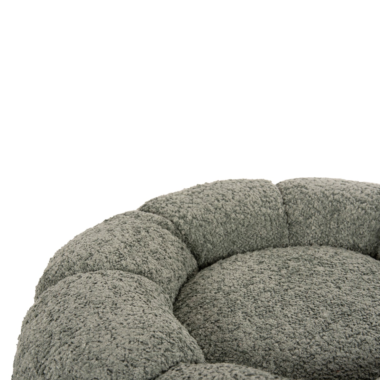 STOOL ROUND GRYMM HM9602.05 PISTACHIO GREEN BOUCLE-BLACK METAL BASE Φ60x31Hcm.
