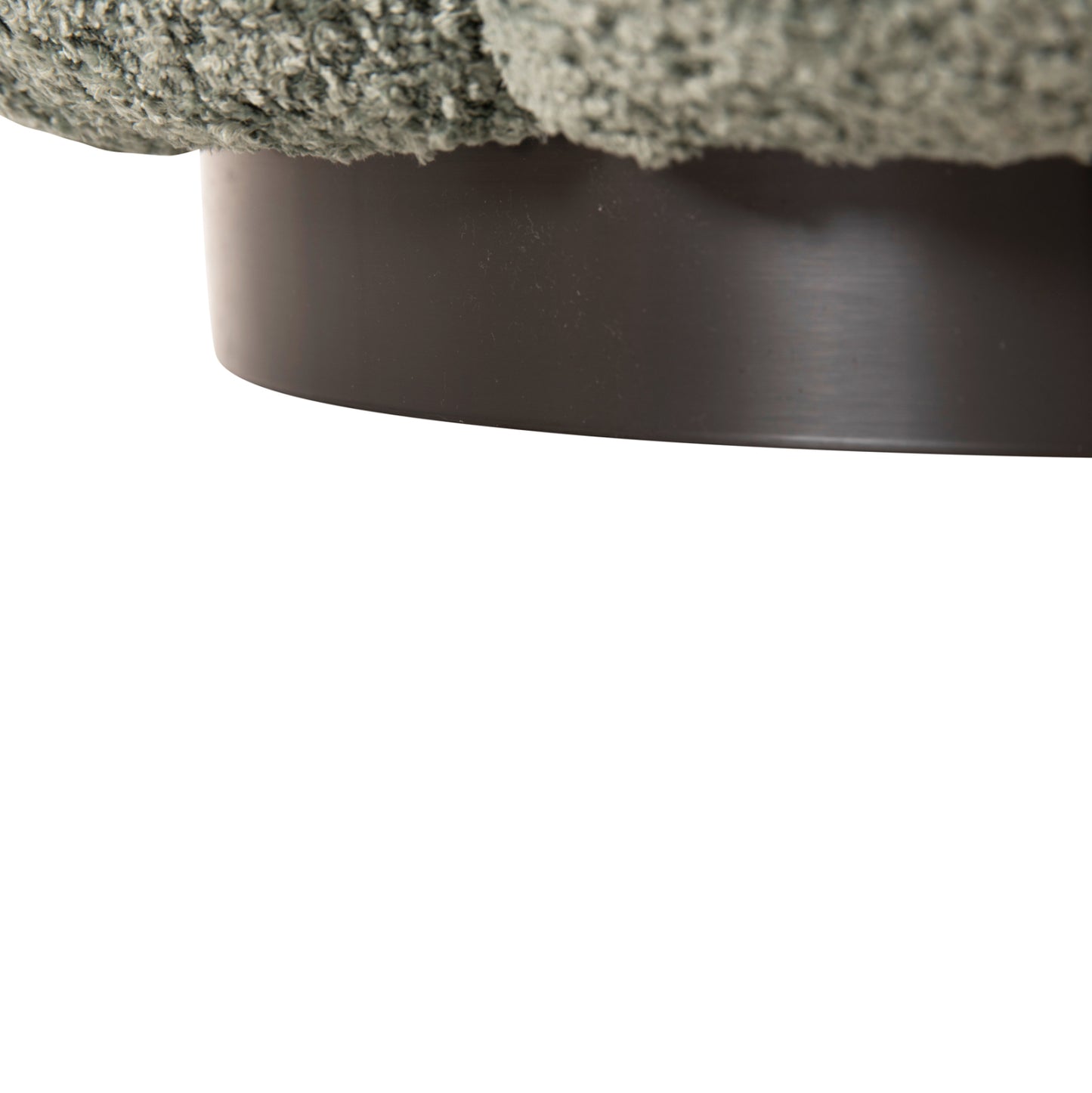 STOOL ROUND GRYMM HM9602.05 PISTACHIO GREEN BOUCLE-BLACK METAL BASE Φ60x31Hcm.