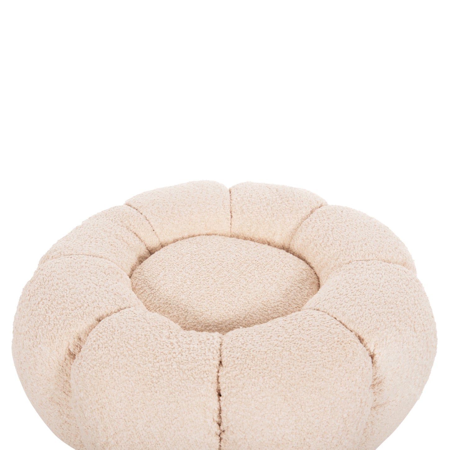 STOOL ROUND GRYMM HM9602.06 ECRU BOUCLE-BLACK METAL BASE Φ60x31Hcm.