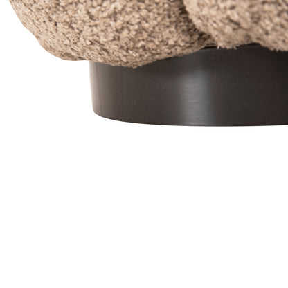 STOOL ROUND GRYMM HM9602.08 BEIGE BOUCLE-BLACK METAL BASE Φ60x31Hcm.