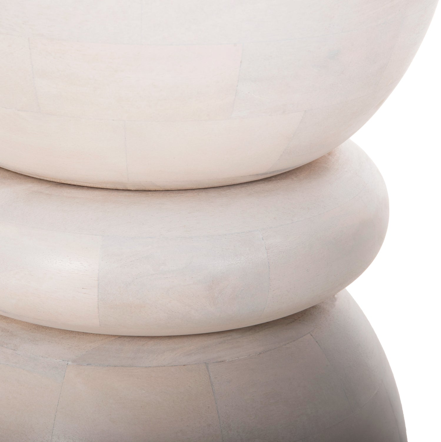 STOOL ROUND COIL HM9703 SOLID MANGO WOOD IN WHITE COLOR Φ35x51Hcm.