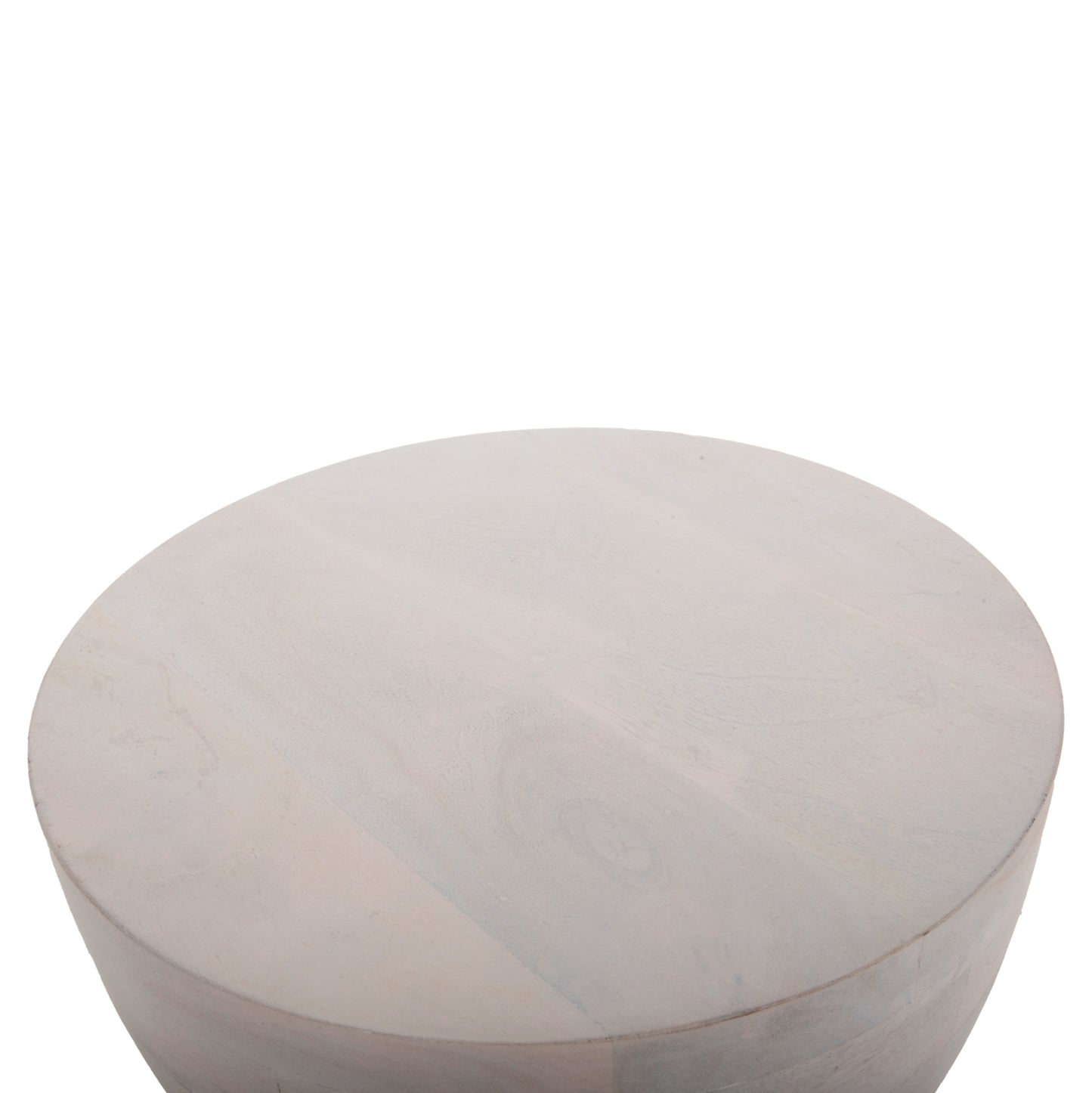 STOOL ROUND COIL HM9703 SOLID MANGO WOOD IN WHITE COLOR Φ35x51Hcm.