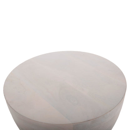 STOOL ROUND COIL HM9703 SOLID MANGO WOOD IN WHITE COLOR Φ35x51Hcm.