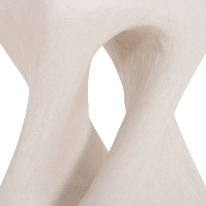 SQUARE STOOL SANTORINI HM18337 POLYRESIN--OFF WHITE 30x30x45Hcm.