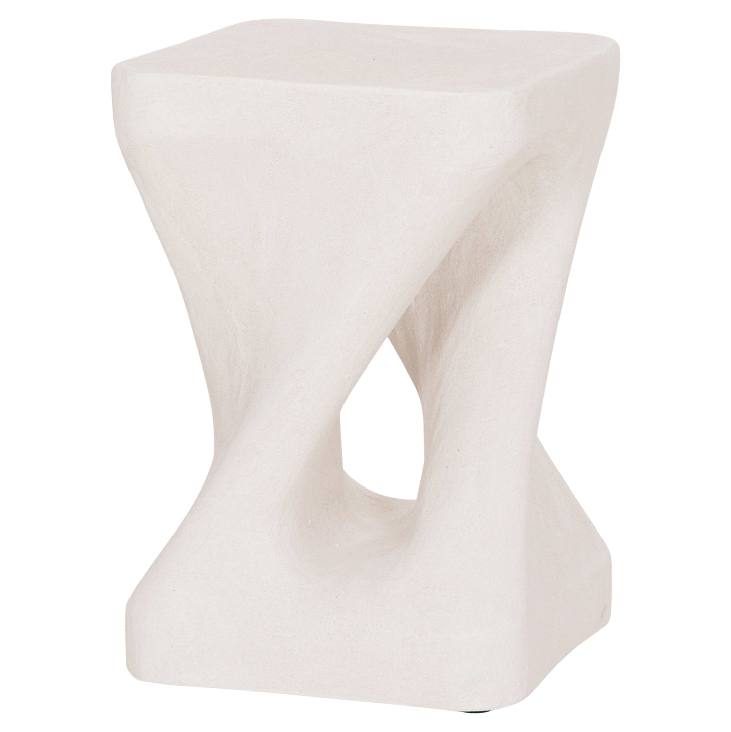 SQUARE STOOL SANTORINI HM18337 POLYRESIN--OFF WHITE 30x30x45Hcm.
