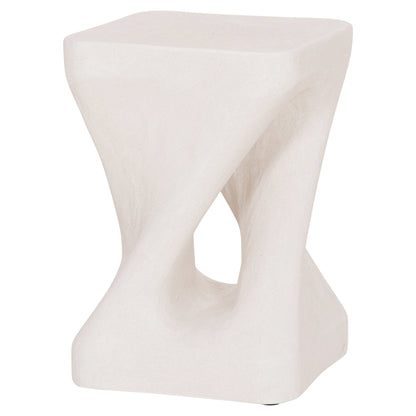 SQUARE STOOL SANTORINI HM18337 POLYRESIN--OFF WHITE 30x30x45Hcm.