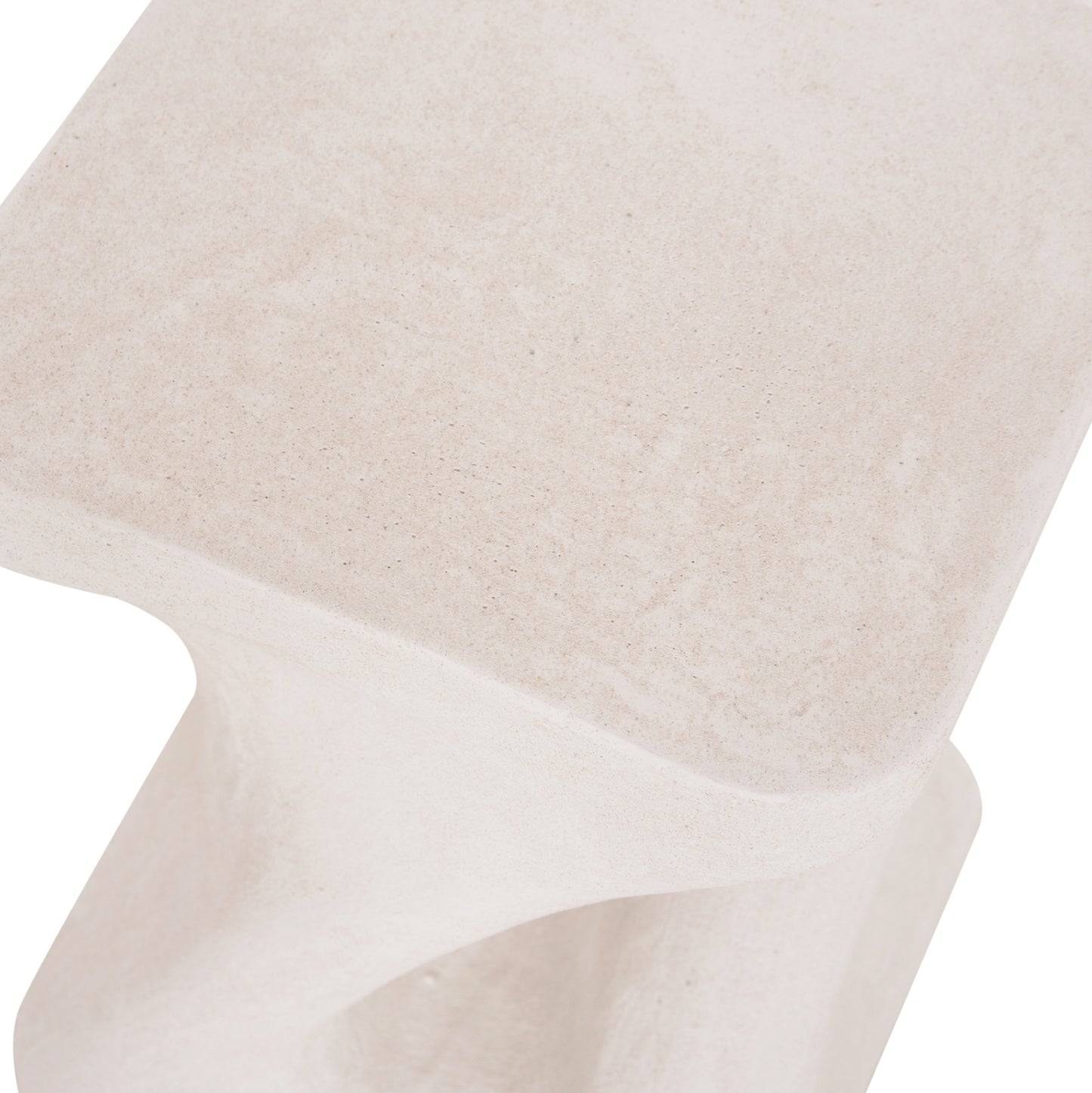 SQUARE STOOL SANTORINI HM18337 POLYRESIN--OFF WHITE 30x30x45Hcm.