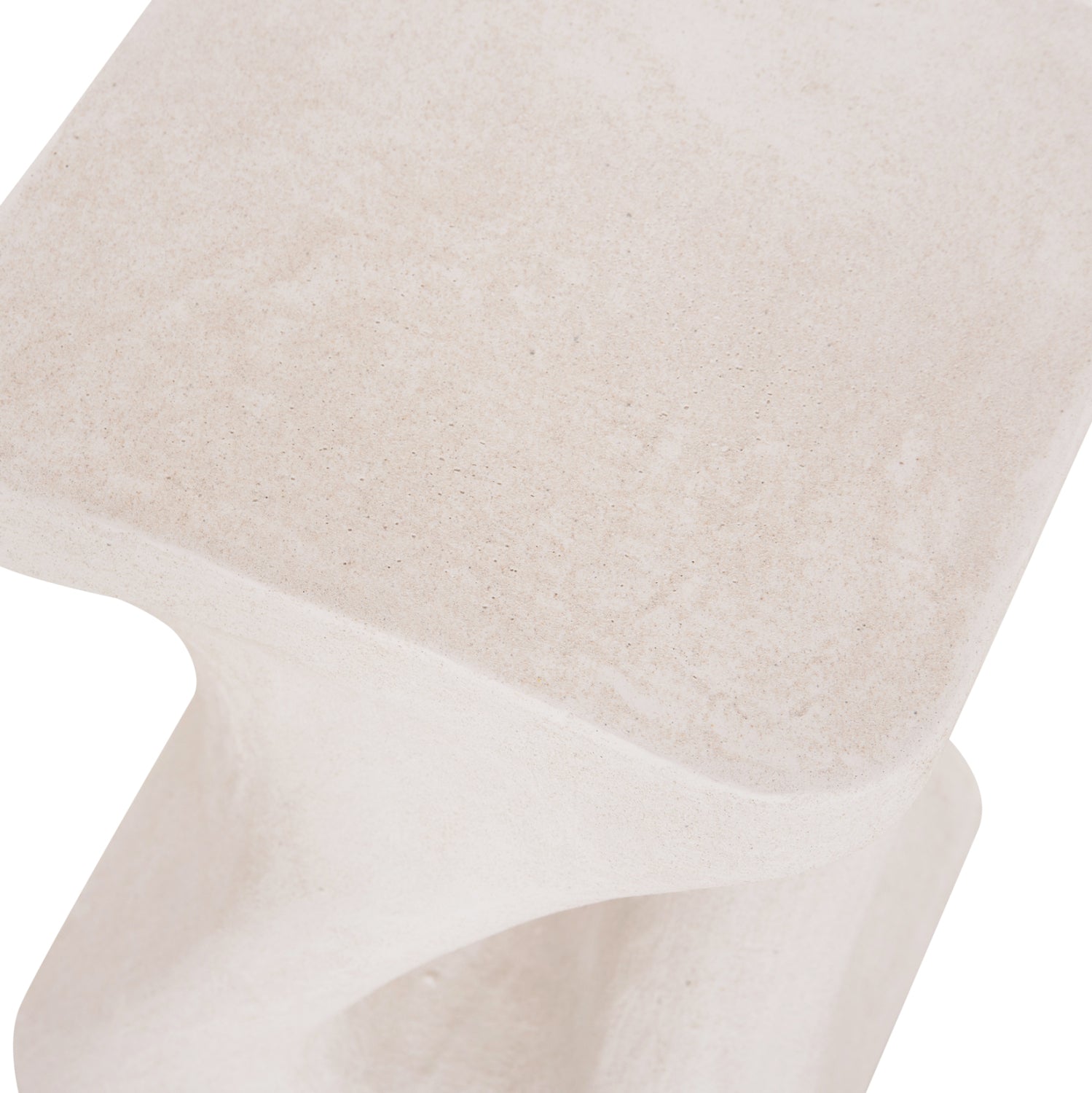 SQUARE STOOL SANTORINI HM18337 POLYRESIN--OFF WHITE 30x30x45Hcm.