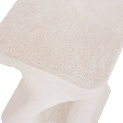 SQUARE STOOL SANTORINI HM18337 POLYRESIN--OFF WHITE 30x30x45Hcm.