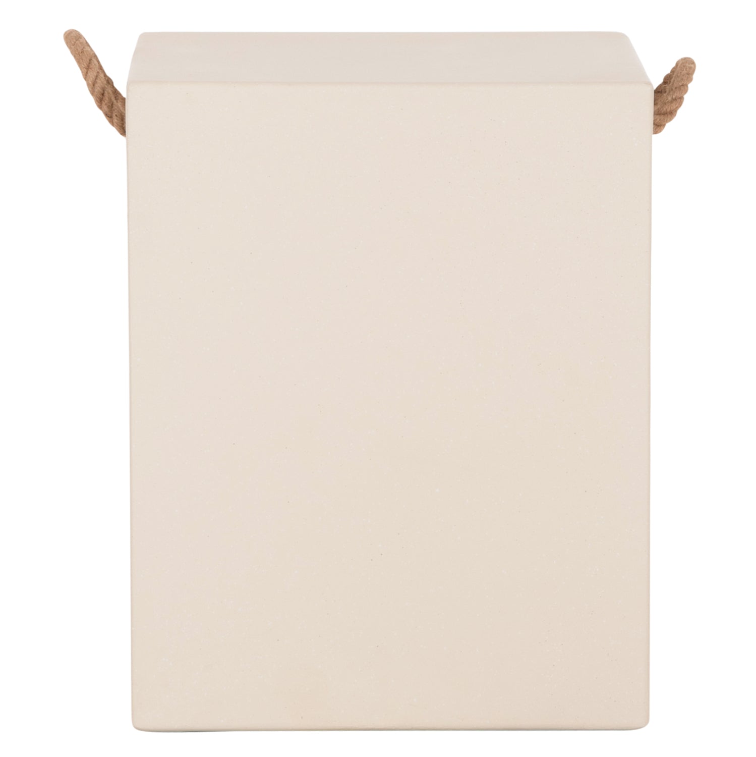 SQUARE STOOL WITH ROPE HANDLES ZAK HM6581.02 FIBER CEMENT IN BEIGE 36x36x45.5Hcm.
