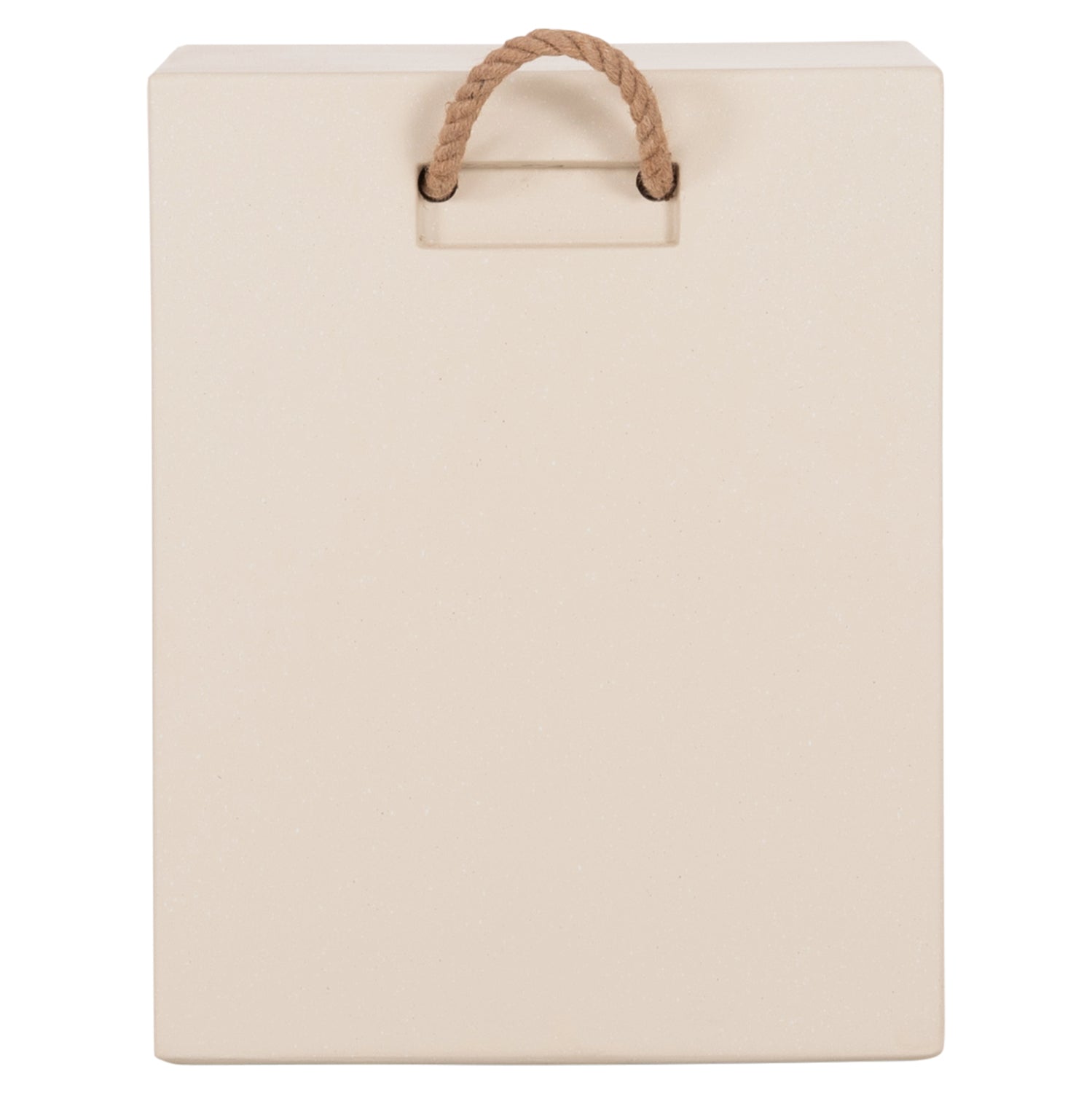 SQUARE STOOL WITH ROPE HANDLES ZAK HM6581.02 FIBER CEMENT IN BEIGE 36x36x45.5Hcm.