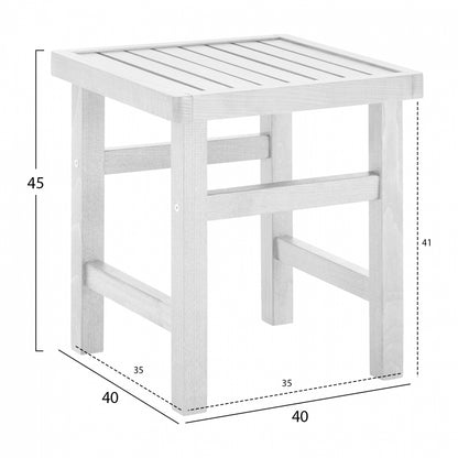 Stool-Table auxiliary White Soaking Koli 40X40X45cm HM289.01