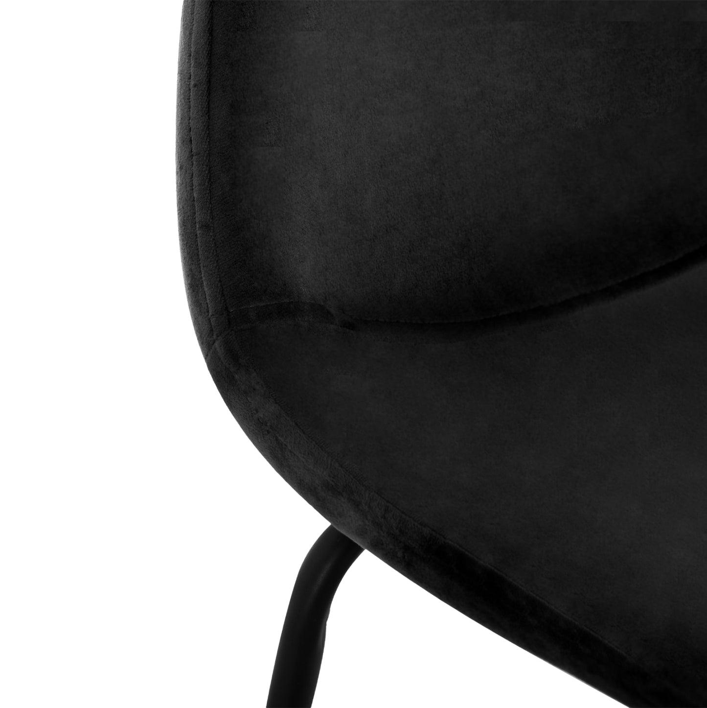 STOOL VINCENT HM8579.14, VELVET BLACK, METAL FRAME 56,5x47x106 cm.