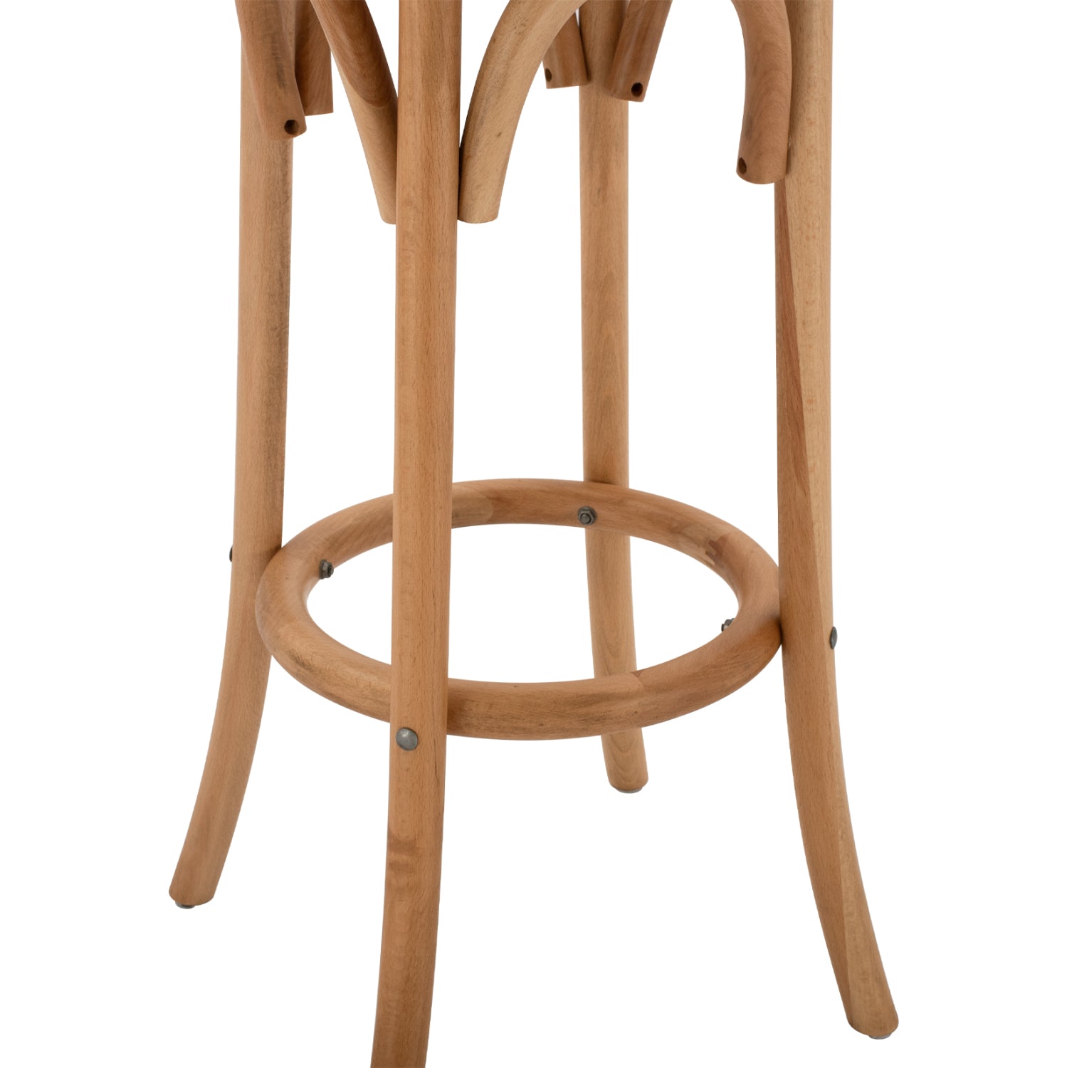 Wooden Stool from beech wood in natural color with mat Φ36x72Ηcm-- HM8751.01