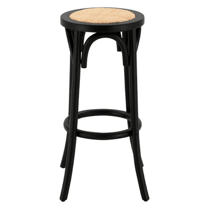Wooden stool from beech wood black wuth mat 36'x70xm HM8751.02