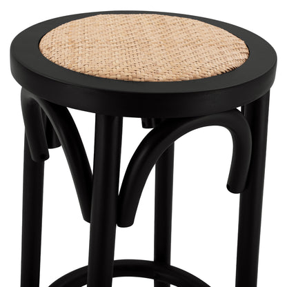 Wooden stool from beech wood black wuth mat 36'x70xm HM8751.02