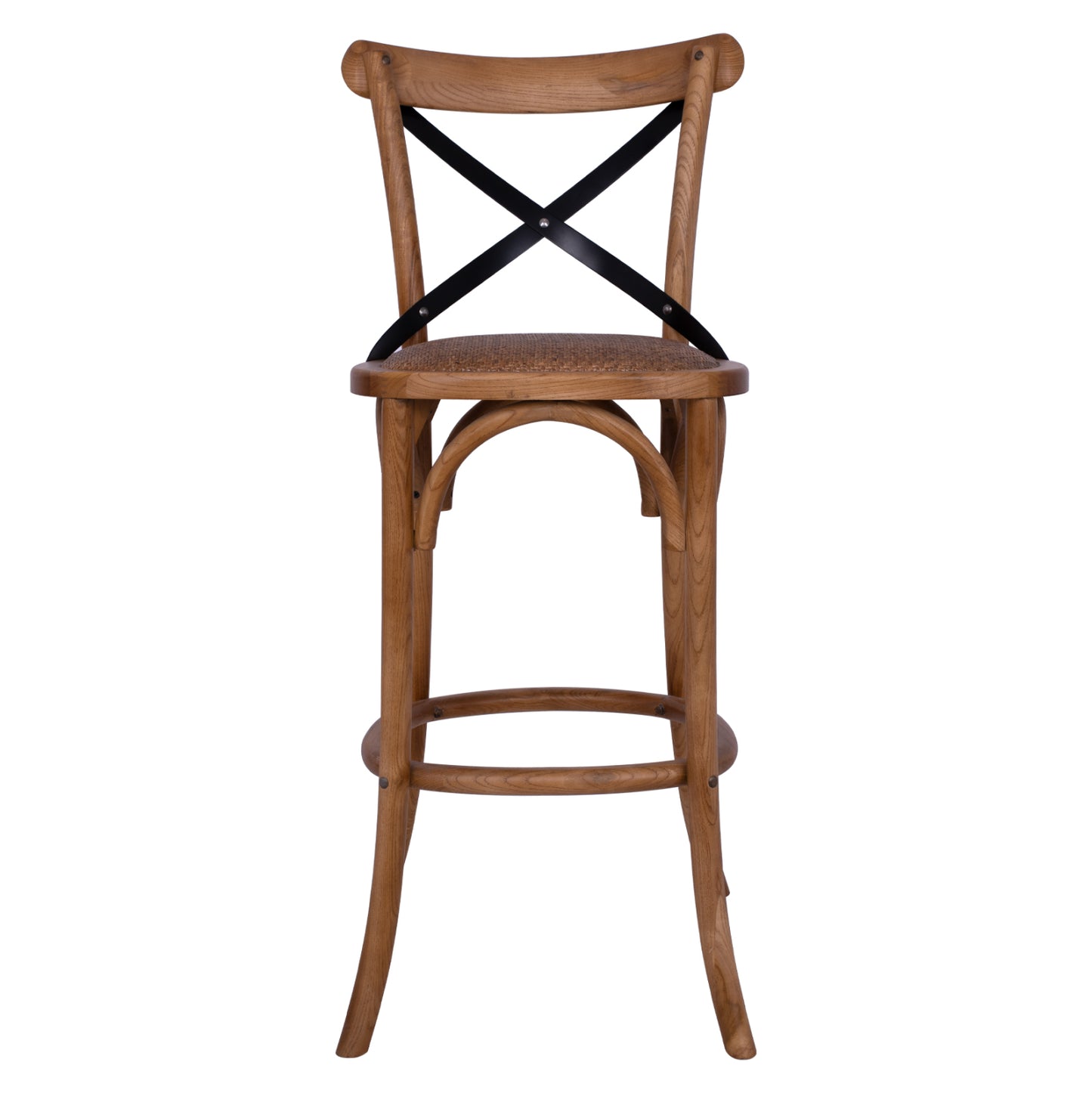 Bar Stool Wooden Forenza HM8304 Metallic with crossed back 50x58x113 cm