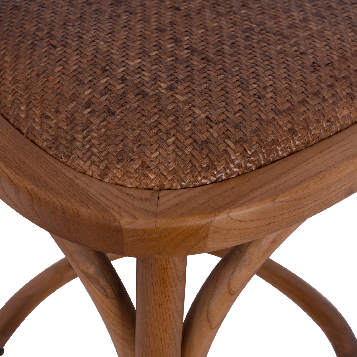 Bar Stool Wooden Forenza HM8304 Metallic with crossed back 50x58x113 cm