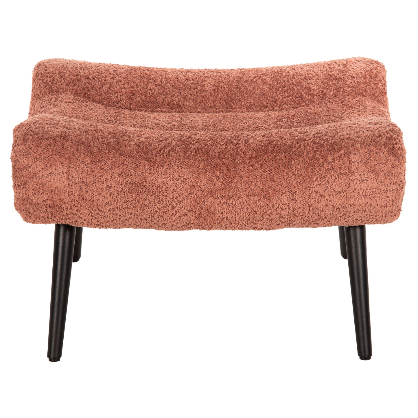 STOOL-FOOTREST BRYM HM9606.02 PINK BOUCLE FABRIC-BLACK WOODEN LEGS 68X58X40Hcm.