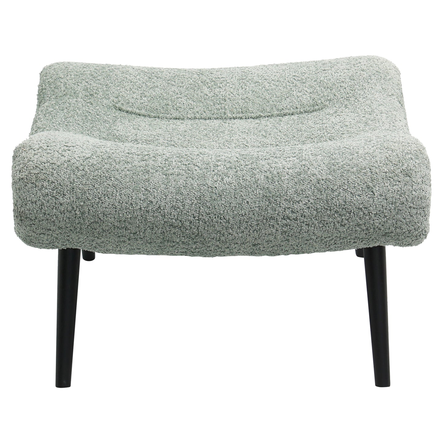 STOOL-FOOTREST BRYM HM9606.05 PISTACHIO GREEN BOUCLE FABRIC-BLACK WOODEN LEGS 68X58X40Hcm.
