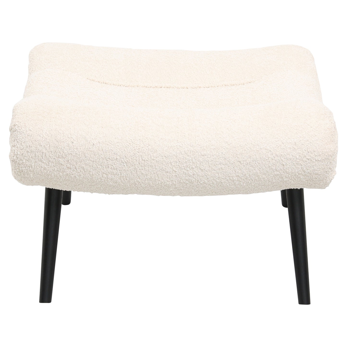 STOOL-FOOTREST BRYM HM9606.06 ECRU BOUCLE FABRIC-BLACK WOODEN LEGS 68X58X40Hcm.