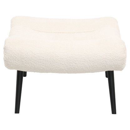 STOOL-FOOTREST BRYM HM9606.06 ECRU BOUCLE FABRIC-BLACK WOODEN LEGS 68X58X40Hcm.