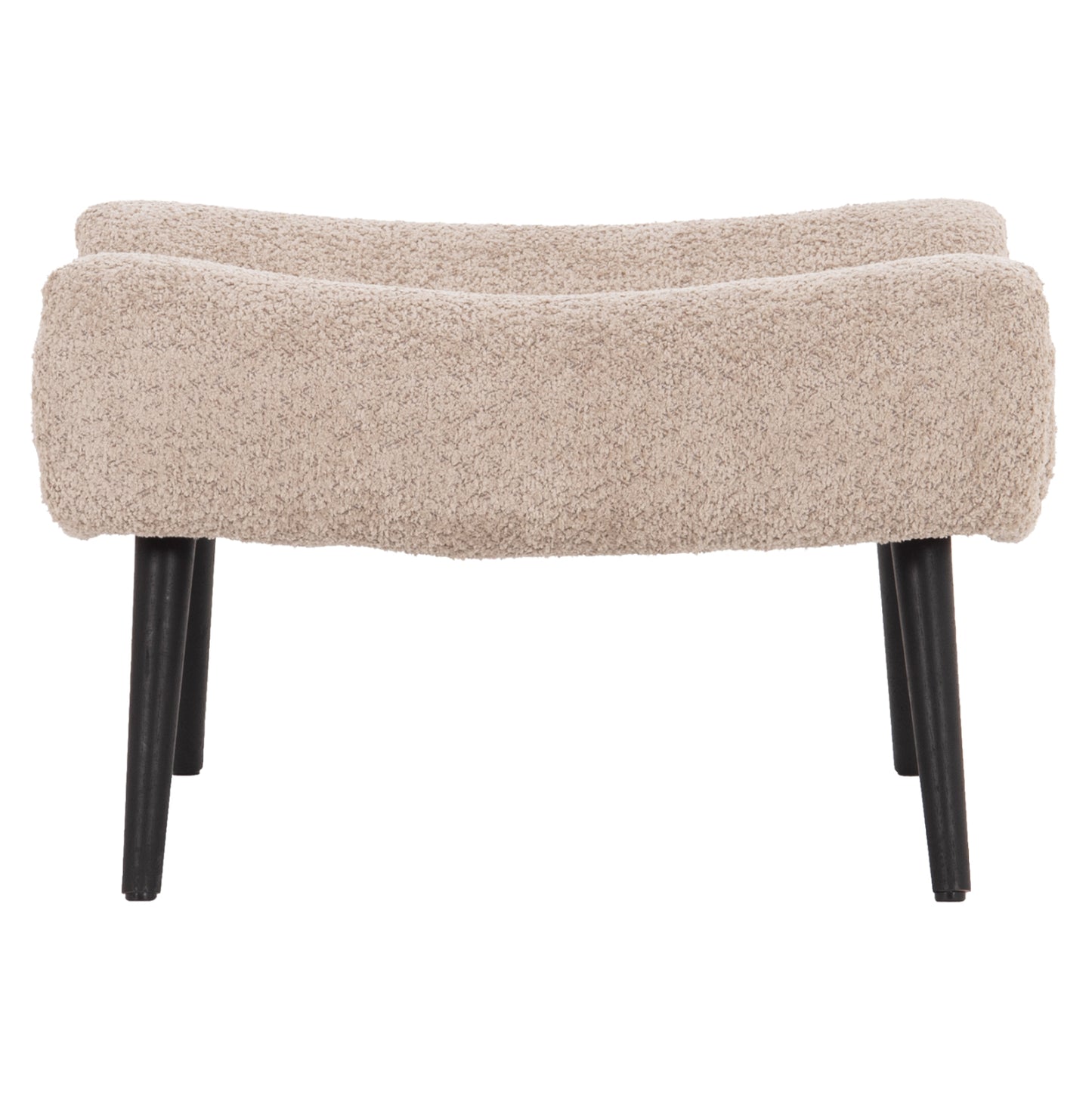 STOOL-FOOTREST BRYM HM9606.08 BEIGE/BROWN BOUCLE FABRIC-BLACK WOODEN LEGS 69X61X41Hcm.