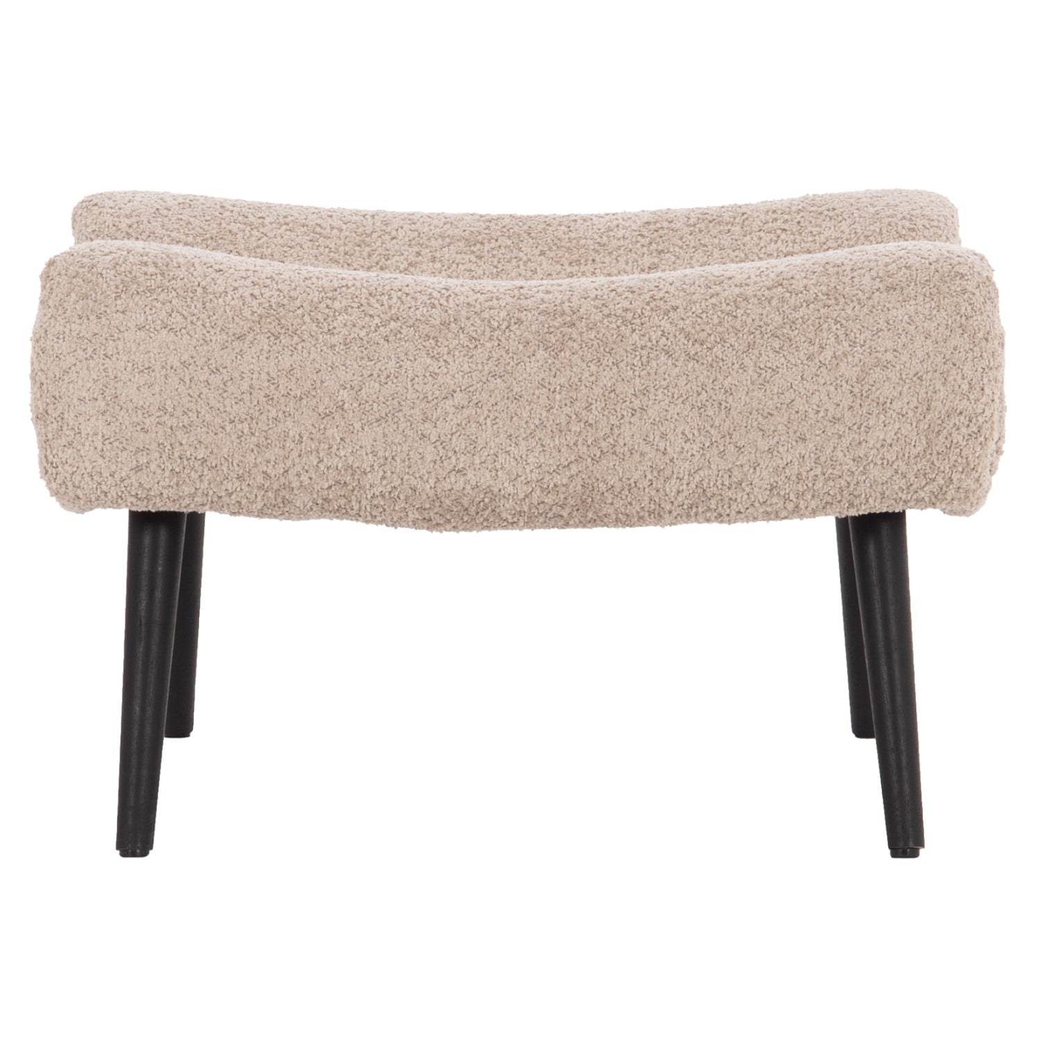 STOOL-FOOTREST BRYM HM9606.08 BEIGE/BROWN BOUCLE FABRIC-BLACK WOODEN LEGS 69X61X41Hcm.