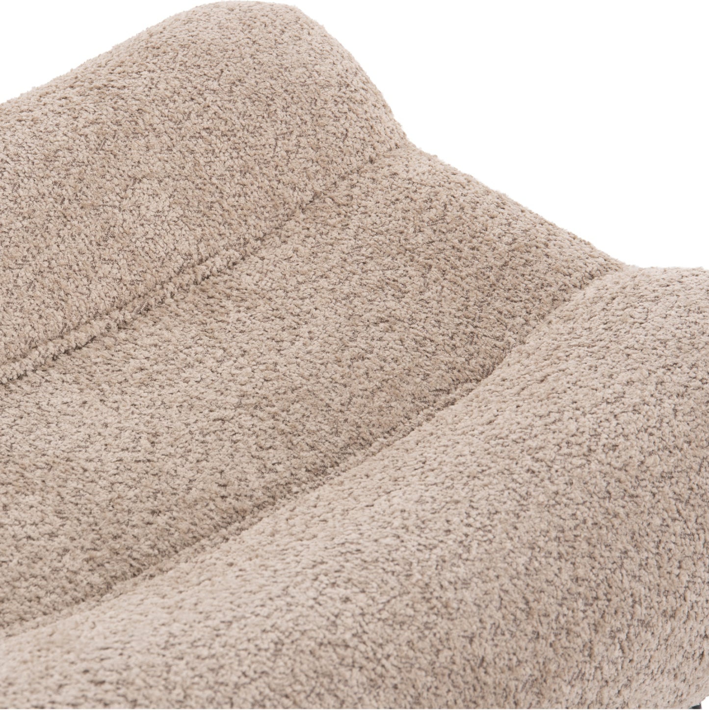 STOOL-FOOTREST BRYM HM9606.08 BEIGE/BROWN BOUCLE FABRIC-BLACK WOODEN LEGS 69X61X41Hcm.